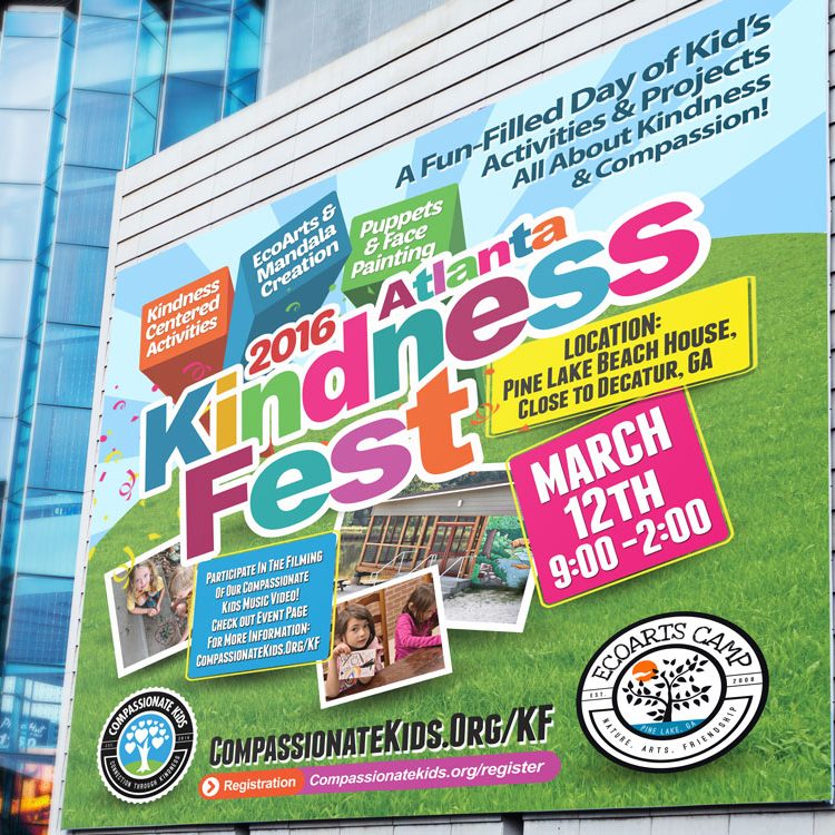 Blue Dot marketing agency poster design for 2016 Atlanta Kindness Festival