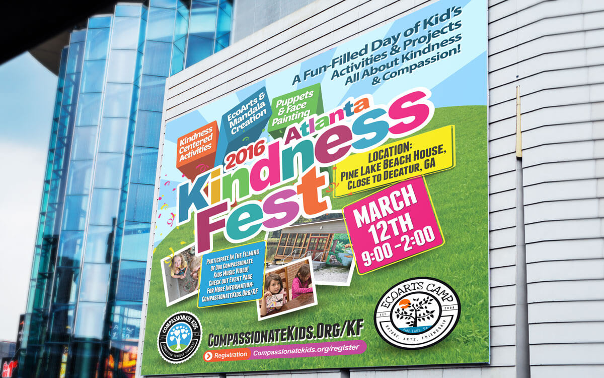 Blue Dot marketing agency poster design for 2016 Atlanta Kindness Festival