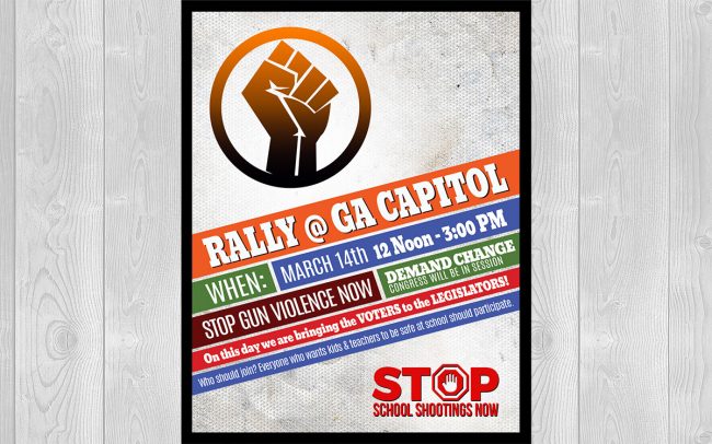 Blue Dot Agency's poster for Stop School Shootings