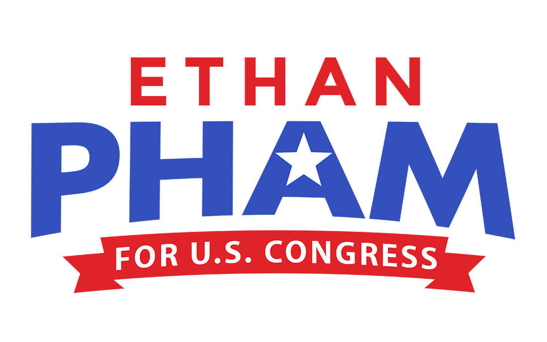 Blue Dot agency logo designed for Ethan Pham for Congress